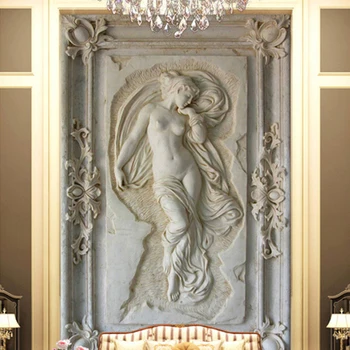 Po meri Foto Ozadje Evropski Stil 3D Reliefna Slika, Kip Zidana Hotel Dnevna Soba Ozadje Stene Knjige De Papel Parede 3 D