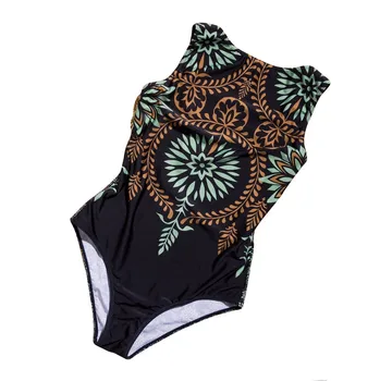 Moda Poletje enodelne Ženske Seksi Print Bikini Jumpsuit Kopalke Push-Up Bikini Monokini kopalke Plažo FFE4