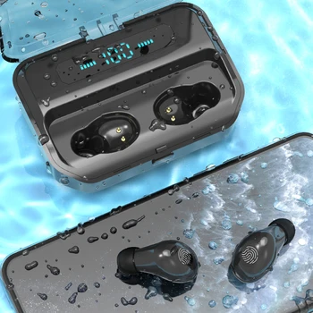 4200mAh TWS Bluetooth 5.0 Eaphones S Polnjenjem Primeru Brezžične Slušalke IPX7 Nepremočljiva Čepkov Šport 9D Stereo Touch Kontrole