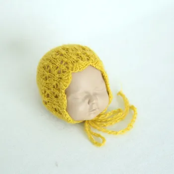 Kave barve moher plesti pokrova za novorojenčka fotografija prop baby ročno kvačkane klobuk studio poganjki pribor foto prop