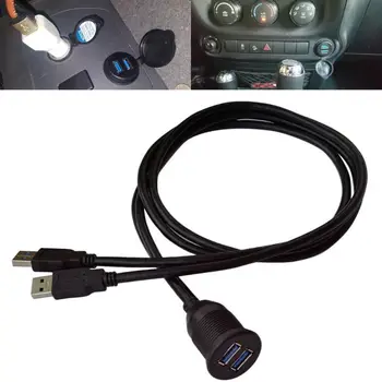 Dvojno USB 3.0 Moški Ženski Avto, Čoln Armaturna Plošča Podometno Montažo Podaljšek 2m