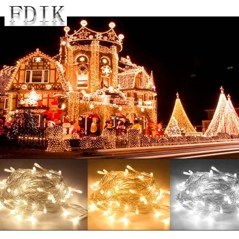 Zunanji Nepremočljiva Utripajoče LED Niz Luči Zvezd 10m 100 Led Pisane LED Luči Poročno Dekoracijo Božični Bar Razsvetljavo