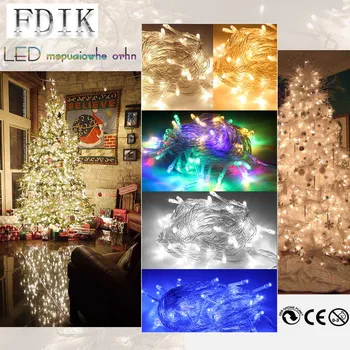 Zunanji Nepremočljiva Utripajoče LED Niz Luči Zvezd 10m 100 Led Pisane LED Luči Poročno Dekoracijo Božični Bar Razsvetljavo