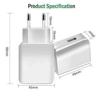 Prenosni Stenski Polnilnik usb 5V za iPhone 12 X Polnilec EU NAS Plug Hitro Adapter za Samsung S20 10 Opomba 20 Xiaomi mi 10 9