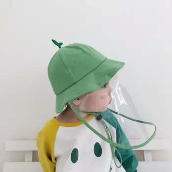 Baby Otroci Zaščito Vedro Klobuk Snemljiv Windproof Anti Pljuvanje Obraz Ščit Lepe Risanke 3D Glavico Ribič Sonce Skp