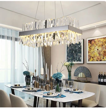 NOVE Luksuzne oblikovanje sodobne LED Kristalni lestenec luči Stalnica svetlobe lesk Cristal zlata chrome fdining soba lučka dnevna soba