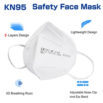 30 Kosov KN95 Mascarillas CE FFP2 Obrazno Masko 5 Plasti Filtra Odraslih Zaščitne Maske za enkratno uporabo Usta Masko FFP2Mask KN95Mask