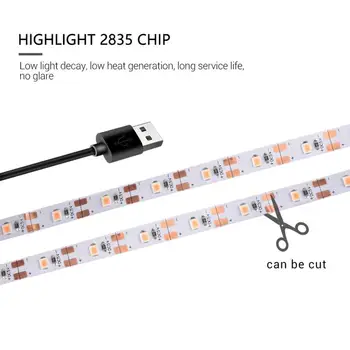 LED Grow Light Celoten Spekter LED USB, svetilne Trakove, Luči, 0,5 m 1m 1,5 m 2m 3m LED Ffs Svetilke Toplogrednih Hydroponic Rastlin Raste