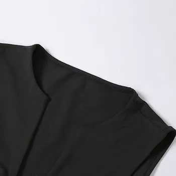 Joskaa Seksi Globoko V vratu Tesno tank bluze visoko pasu jogger dokolenke trdna slim-fit Športno Obleko obleke, ženski dvo-delni set
