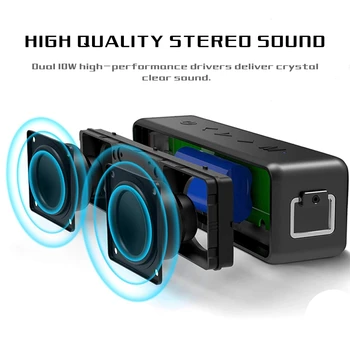 20W TWS Brezžične Bluetooth Stereo Zvočnik Bas IPX7 prostem Nepremočljiva Prenosni Subwoofer zvočnik Z 3600mAh Vrsta Baterije-C NAMI