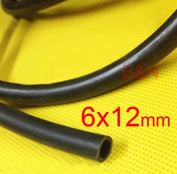 6 mm X 12 mm Črna barva Silikonske Gume Vakuumske Cevi Cevi Cevi Fleksibilne Cevi za Visoko temperaturo odporne cevi