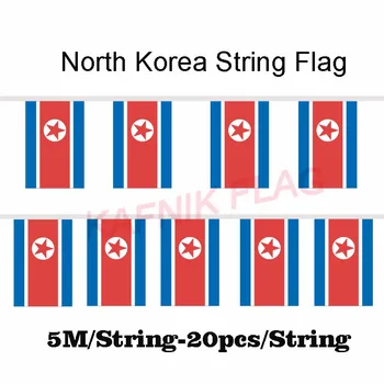 KAFNIK,5 metrov 20 obrazi 14*21 CM Severna Koreja Niz Zastava Banner Bar Za zabavo Dekoracijo/Svetovni Dogodek Karneval Dekor