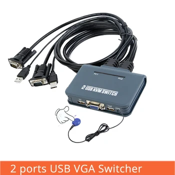 2 Port USB KVM Switch Vga Dva V Eno Out Usb, Miške, Tipkovnice skupna raba Naprave Line Stroj Eno Multi-Računalnik Stikalo