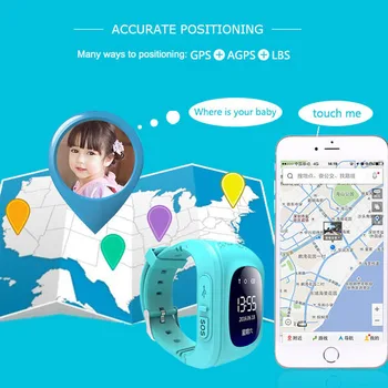 NEW Vroče Anti Izgubil Q50 OLED Otrok GPS Tracker SOS Smart Spremljanje Položaja Telefon Otroci GPS Otroka Gledati Združljive IOS in Android