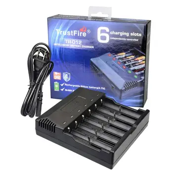 TrustFire TR-012 Inteligentni Li-ionska Baterija Polnilec za Hitro 6 Reže LCD Za 18650 18350 16340 14500 AA AAA Litijeve Baterije