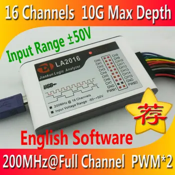 Kingst LA2016 USB Logic Analyzer 200 M max vzorčenja,16Channels,10B vzorcev, MCU,ROKO,FPGA debug orodje, angleščina programske opreme