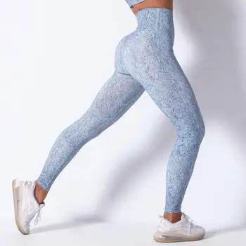 Seksi zadnjico natisnjeni dihanje vlage wicking joga hlače za ženske tekaški športni fitnes hlače Joga Legging Šport Nogavice