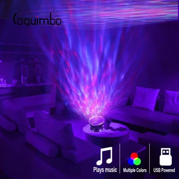 Coquimbo Ocean Val Projektor LED Nočna Lučka Vgrajen V Predvajalnik Glasbe Daljinski upravljalnik 7 Svetlobi Kozmosa Star Luminaria Za otrok Spalnica