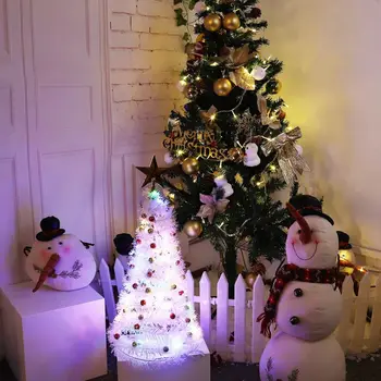 LED Luči Zložljiva Božično Drevo Za Otroke Darila Tkanine White Christmas Tree Okraski Za Otroke\ \ 's Soba