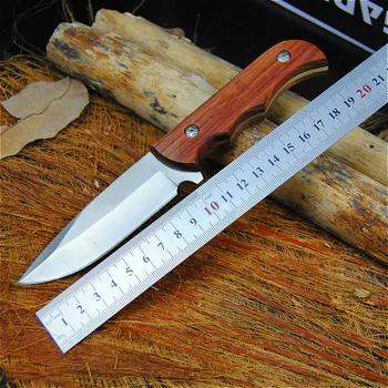 58HRC sandalovine taktično nož za preživetje padalec rezilo iz nerjavečega jekla potapljaški nož naravnost prostem kampiranje lovski nož