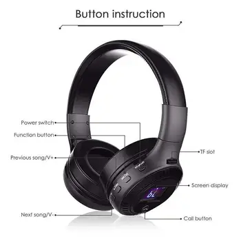 Ostart Bluetooth 4.1 Brezžične Stereo Slušalke Zložljive Slušalke Super Bass Slušalke TF Kartice, MP3, FM Radio za Prostoročno uporabo Z Mic