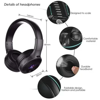 Ostart Bluetooth 4.1 Brezžične Stereo Slušalke Zložljive Slušalke Super Bass Slušalke TF Kartice, MP3, FM Radio za Prostoročno uporabo Z Mic