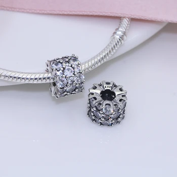 Primerni Originalni Pandora charms zapestnico kroglice S925 sterling srebro Svetlo peneče kristalno kroglice za ženske modni nakit