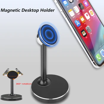 Namizni Magnetni Nosilec za Telefon, ki Stojijo 360 Rotacijski Tablet Kovinski Nosilec za Telefon, Podpora za iPhone, Samsung Xiaomi Desk Telefon Gori