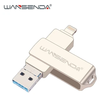 WANSENDA OTG USB ključek USB 3.0 Pero Disk 128GB 32GB 64GB Pendrive Flash Disk za iPhone 7 X iPad, Android, PC 8GB 16GB Stick
