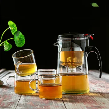 Toplotno Odporno Steklo Čaj Pot Kitajski Kung Fu Čaj Nastavite Puer Čaja Nastavite Kave, Kozarec Za Kavo Priročno Urad Čajnik Visoke Kakovosti