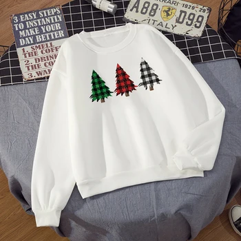 Tri Božična Drevesa Tiskanja Evropski stil Žensk Puloverji Harajuku Lepa Majica za Vroče Prodati Božič oblačila Hoodie