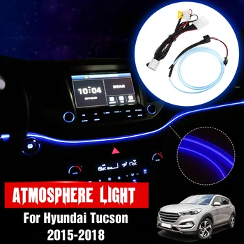 Avto LED Instrument nadzorno ploščo Plošča Trim Vzdušje Svetlobe Okvir Dekor Svetlobni Trakovi Za Hyundai Tucson 2016 2017 2018