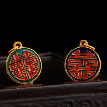 Izvirno oblikovanje Kitajske kulture emajl porcelana obrti obesek edinstveno stari zlato izdelave luksuzni čar srebrni nakit