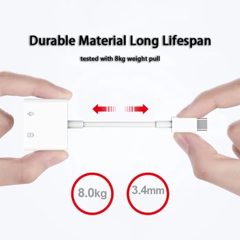 Tip C Polnjenje in Slušalke 2 V 1 Napajalnik w/ DAC 3.5 mm Vtičnica za Slušalke za SAMSUNG Note 10 Pixel Huawei OnePlus Xiaomi Oneplus