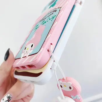 Japonska 3D cartoon srčkan sladoled roza melodijo yugui pes primeru za iphone 12 11 Pro XS MAX X XR 7 8 plus silikonski mehko kritje vrvica za opaljivanje tega