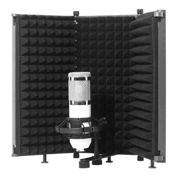 Akustični Zložljiva 5 Plošči Mikrofon Izolacije Ščit Snemanje Zvoka Absorber Pena Plošče Uporabite za Snemanje Studio