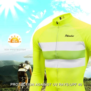 Phtxolue Moški Kolesarski Komplet MTB Kolo Nositi Oblačila, ki so Jeseni Pomladi Rumeno Izposoja Ropa Maillot Ciclismo Jersey Kolesarska Oblačila