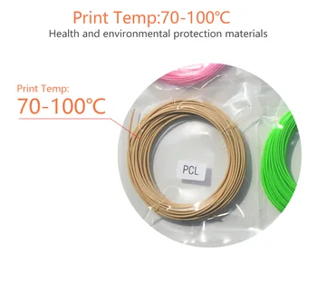 3d tiskanih pero Žarilno PCL plastičnih 1.75 mm nizke temperature 3d peresa svile 15 barve plastike Zdravstveno varstvo Okolja materiali