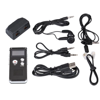 8 GB Digitalni Diktafon Polnilne USB Dictaphone Snemanje MP3 Predvajalnik Snemanje Zvoka Jekla Prenosni Za Domačo Pisarno