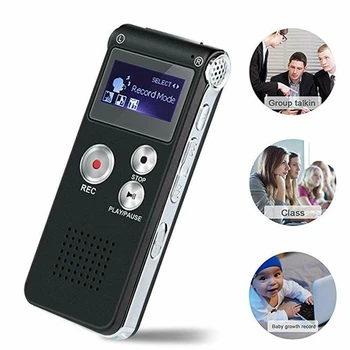 8 GB Digitalni Diktafon Polnilne USB Dictaphone Snemanje MP3 Predvajalnik Snemanje Zvoka Jekla Prenosni Za Domačo Pisarno