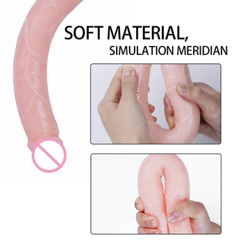 Dvojno Glavo Dildo Masturbacija Silikonski Ogromen Dolg Penis Vaginalne Spodbujanje Odraslih Izdelek Klitoris Analni Seks Igrače za Ženske
