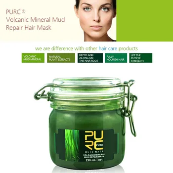 PURC Lase masko izdelki za nego las 250 ml vulkanski mineral blato popravilo mask popravilo poškodovanih las, da lase gladke in sijaj