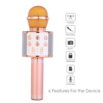 Prvotni Modni WS858 Brezžična Kondenzatorja Čarobno Karaoke Mikrofon Mobilni Telefon, Predvajalnik MIKROFON Zvočnik Snemanje Glasbe