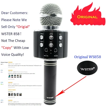 Prvotni Modni WS858 Brezžična Kondenzatorja Čarobno Karaoke Mikrofon Mobilni Telefon, Predvajalnik MIKROFON Zvočnik Snemanje Glasbe