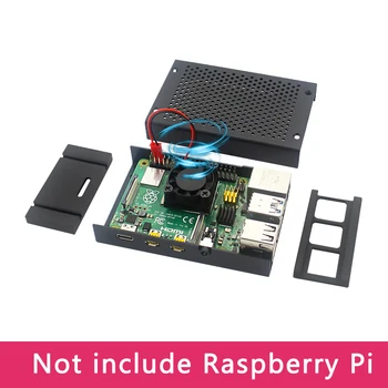 Raspberry Pi 4 Aluminijasto Ohišje Srebrne Black Metal Lupine Stanovanjskega | Hladilni Ventilator hladilnika za Raspberry Pi 4 Model B