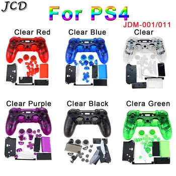 JCD PS4 Krmilnik po Meri, Počistite Celotno Stanovanje Gamepad Lupini Primeru Gumbi Kritje Kit Zamenjava za Sony Playstation 4 V1