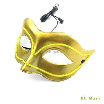Karneval Led Fox Masko EL Žice Žareče Maske Masque Maškarada Pol Ženski Obraz Osvetljen Neon Maske