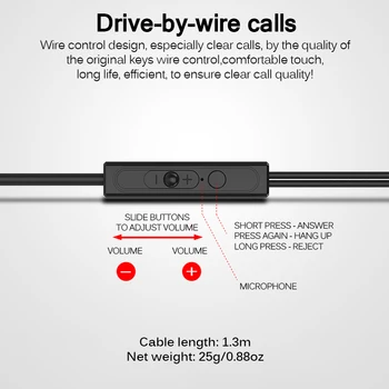 Tip C Slušalke Žične Slušalke za Nadzor Glasnosti Z Mikrofonom Tip C Žično Čepkov Za Huawei P30 Pro Xiaomi PC Mobilni Telefon