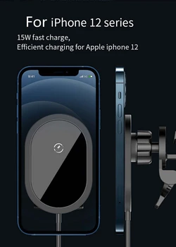 15W Brezžični Magnetni Avto Polnilnik za iPhone 12 12 Pro Max Samsung S10 S20 Huawei Mate 40 Pro Hitro Polnjenje Polnilnik Nosilec za Telefon