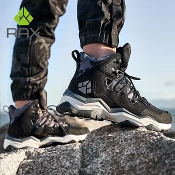 RAX Moški Pohodniški Čevlji zimski Nepremočljiva Prostem Zavezat Moški Usnjeni Pohodniški Čevlji Trail Kampiranje Plezalni Copati usnjeni čevlji